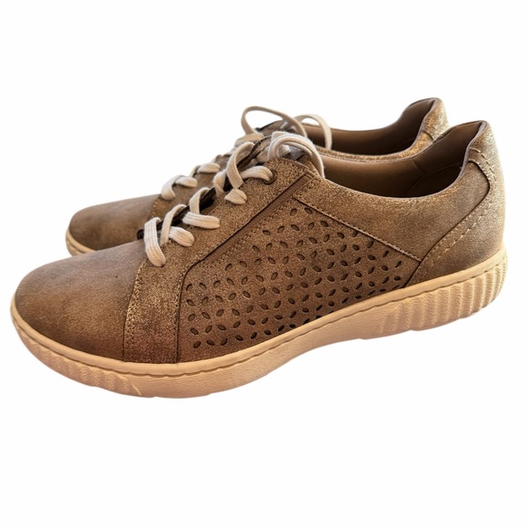 Clarks Collection Textile Casual Sneakers Caroline Ella Metallic 9 Wide NWOB - Picture 2 of 5